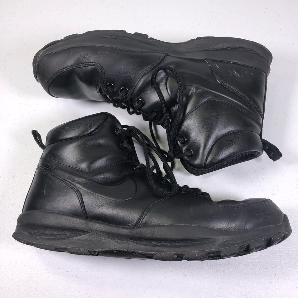 NIKE ACG MENS MANOA Black LEATHER BOOTS 454350-003 - Picture 2 of 8